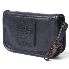 Handmade Leather Mens Small Brown Key Wallet Key Holder Black Car Key Case for Men