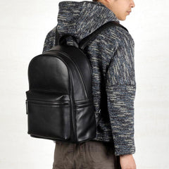 Leather Mens Large Cool Backpack Black Travel Backpack Hiking Backpack for men