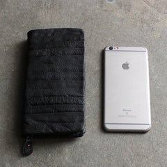 Black LEATHER Womens Long Clutch Wallet Fashion Zipper Long Wallets FOR Women