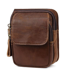 Vintage Brown Leather Men's Cell Phone Holster Waist Belt Pouch Belt Bag For Men