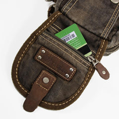 Canvas Black Mens Mini Side Messenger Bag Canvas Belt Pouch Waist Bag For Men