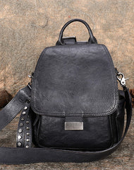 Handmade Convertible Leather Backpacks Womens Best Leather Shoulder Purse School Rucksack