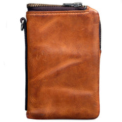 Cool Brown Leather Mens Bifold Small Wallets Black billfold Wallet Front Pocket Wallet For Men
