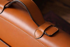 Handmade leather mens Briefcase business Briefcase Shoulder Bag Laptop Briefcase