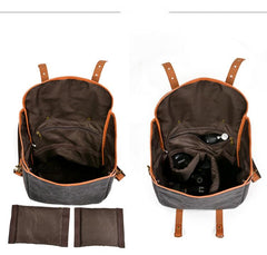 Cool Waxed Canvas Leather Mens Casual Messenger Bag DSLR Camera Bag Side Bag For Men