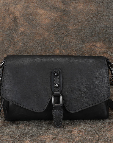 Womens Black Leather Vintage Handmade Shoulder Bag Best Crossbody Purses for Ladies