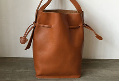 Genuine Leather Bucket Bag Shoulder Bag For Women Leather Crossbody Bag - EverHandmade