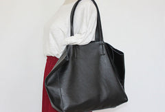 Handmade Vintage Leather Oversize Tote Bag Shoulder Bag Handbag For Women