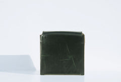 Handmade leather green square purse phone bag shoulder bag cossbody bag purse women
