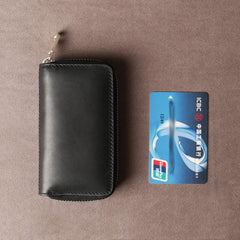 Handamde Leather Mens Cool Key Wallet Card Wallet Key Holder Car Key Case for Men