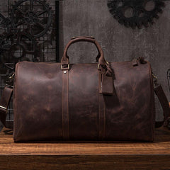 Cool Leather Mens Overnight Bags Weekender Bag Vintage Travel Bags Duffle Bags for Men