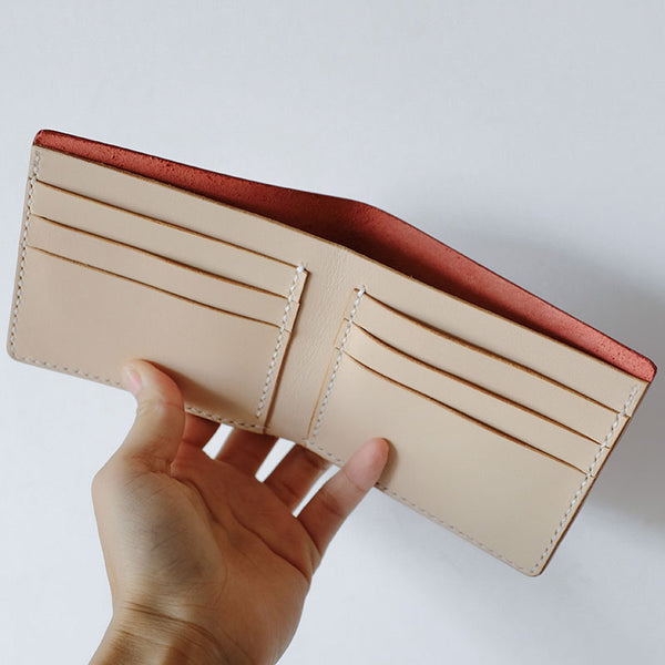 Handmade LEATHER Womens Small Bifold Wallet Leather Small Wallet FOR Women ZOWU01381038