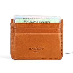 Leather Mens Card Wallet Slim Front Pocket Wallet Small Change Wallets for Men