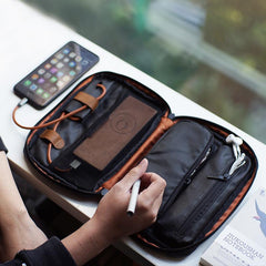 Fashion PVC Canvas Men's Waterproof Mobile Bag Storage Bag Clutch Bag For Men