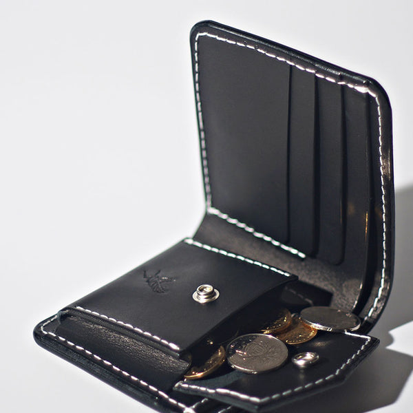 Handmade LEATHER Beige Womens Bifold Small Wallet Cute Leather Small Wallet FOR GH02691044