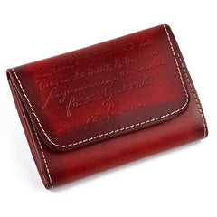 Vintage Brown Leather Men's Small Wallet Black billfold Card Wallet For Men