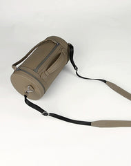 Cute Womens Black Coffee Leather Bucket Shoulder Purse Barrel Crossbody Bag Purse for Ladies