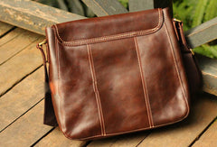 Genuine Leather Mens Cool Messenger Bag iPad Bag Chest Bag Bike Bag Cycling Bag For Men - EverHandmade