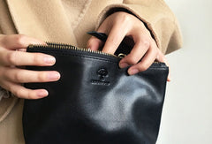 Genuine Leather Long Wallet Zipper Clutch Wallet Coin Change Makeup Wallet Purse For Women