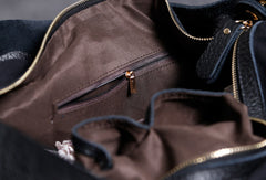 Handmade Leather black tote bag for women leather shoulder bag handbag