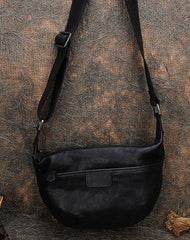 Coffee Leather Womens Saddle Shoulder Bags Saddle - Card Slots Detail