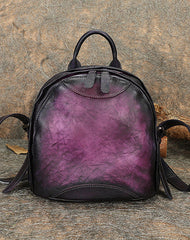 Best Coffee Leather Rucksack Womens Vintage Small School Backpacks Leather Backpack Purse