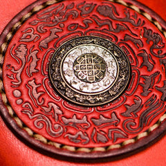 Handmade Leather Mens Tibetan Chain Biker Wallet Cool Leather Wallets Long Clutch Wallets for Men