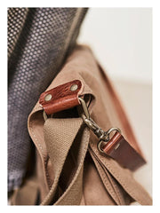 Canvas Mens 14 inches Side Bags Canvas Satchel Messenger Bags Canvas Travel Courier Bag for Men