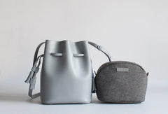 Genuine Leather Bucket Bag Purse Bag Shoulder Bag for Women Leather Crossbody Bag - EverHandmade
