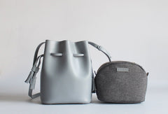 Genuine Leather Bucket Bag Purse Bag Shoulder Bag for Women Leather Crossbody Bag