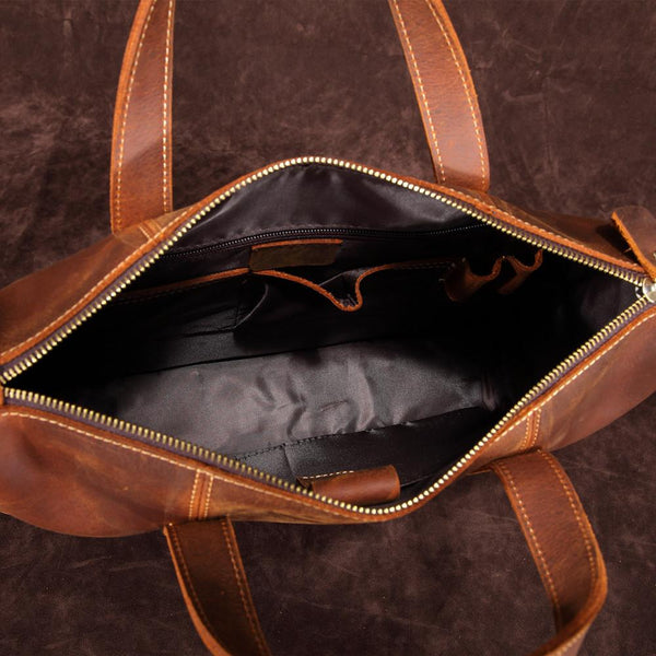 Vintage Leather Mens Laptop Handbag Work Bag Business Bag Shoulder Bag For Men FY03992172
