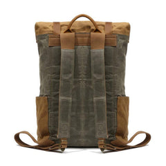 Waxed Canvas Mens Travel Backpacks Canvas School Backpacks Laptop Backpack for Men