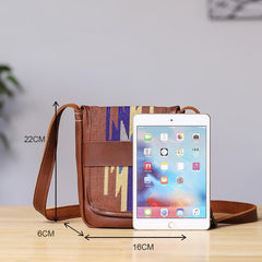 Embroidered Leather Mens Womens Mini Shoulder Bag Side Bag Messenger Bag for Men