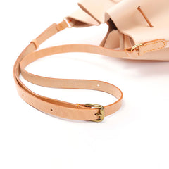 Cute Handmade Leather Womens Bucket Shoulder Bag Barrel Crossbody Purse for Women