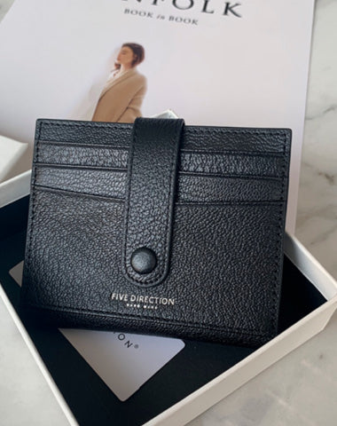 Minimalist Women Black SheepSkin Slim Card Holder Card Wallets Slim Card Holders Credit Card Holder For Women