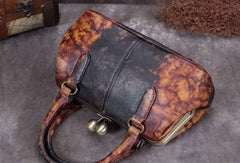 Genuine Leather Handbag Vintage Bag Shoulder Bag Crossbody Bag Clutch Purse For Women - EverHandmade