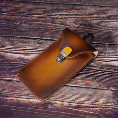 Tan Leather Cell Phone Holster Mens Belt Pouches Waist Bags BELT BAG Belt Holster For Men