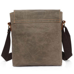 Mens Waxed Canvas Small Side Bag Messenger Bag Canvas Courier Bag for Men