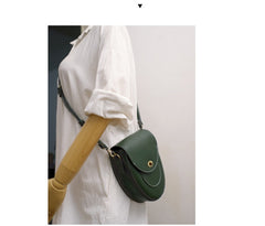 Cute LEATHER Saddle Side Bag WOMEN SHOULDER BAG Crossbody Saddle Purse FOR WOMEN