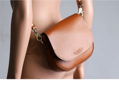 Cute Black LEATHER Flip Side Bag Handmade WOMEN Saddle Phone Crossbody BAG Purse FOR WOMEN