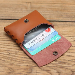 Cute Leather Card Holders White Women Coin Wallets Handmade Card Wallet For Women