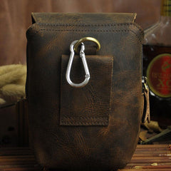 Small Mens Leather Belt Pouch Holster Belt Cases Cell Phone Waist Pouch for Men