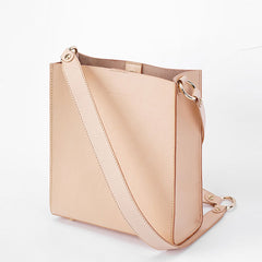Fashion Beige Leather Women Handbag Tote Box Tote Bag Box Shoulder Bag For Women
