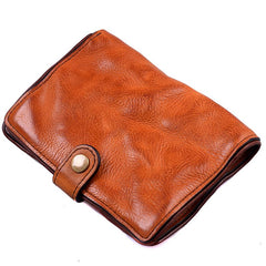 Cool Black Leather Mens Small billfold Wallet Brown Front Pocket Bifold billfold Wallet For Men
