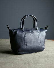 Classic Womens Dark Blue Leather Shoulder Handbag Womens Fashion Work Navy Handbag Purse Crossbody Purse for Ladies