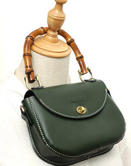 Green LEATHER Small Cute HandBag WOMEN SHOULDER BAG Saddle Crossbody Purse FOR WOMEN