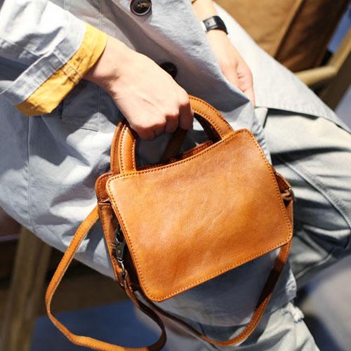 Top Handle Satchel Bag Brown Leather Satchel Purse - Annie Jewel