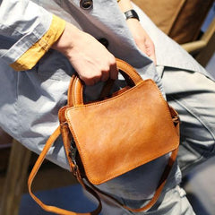 Top Handle Satchel Bag Brown Leather Satchel Purse - Annie Jewel