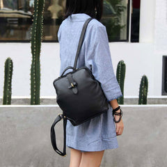 Vintage LEATHER WOMEN Doctor Backpack Purses Black School Backpacks FOR WOMEN