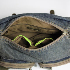 Blue Denim Mens Casual 10 inches Messenger Bag Jean Small Postman Bag Courier Bag For Men